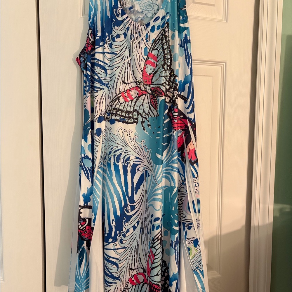 Colorful Butterfly Print Dress
